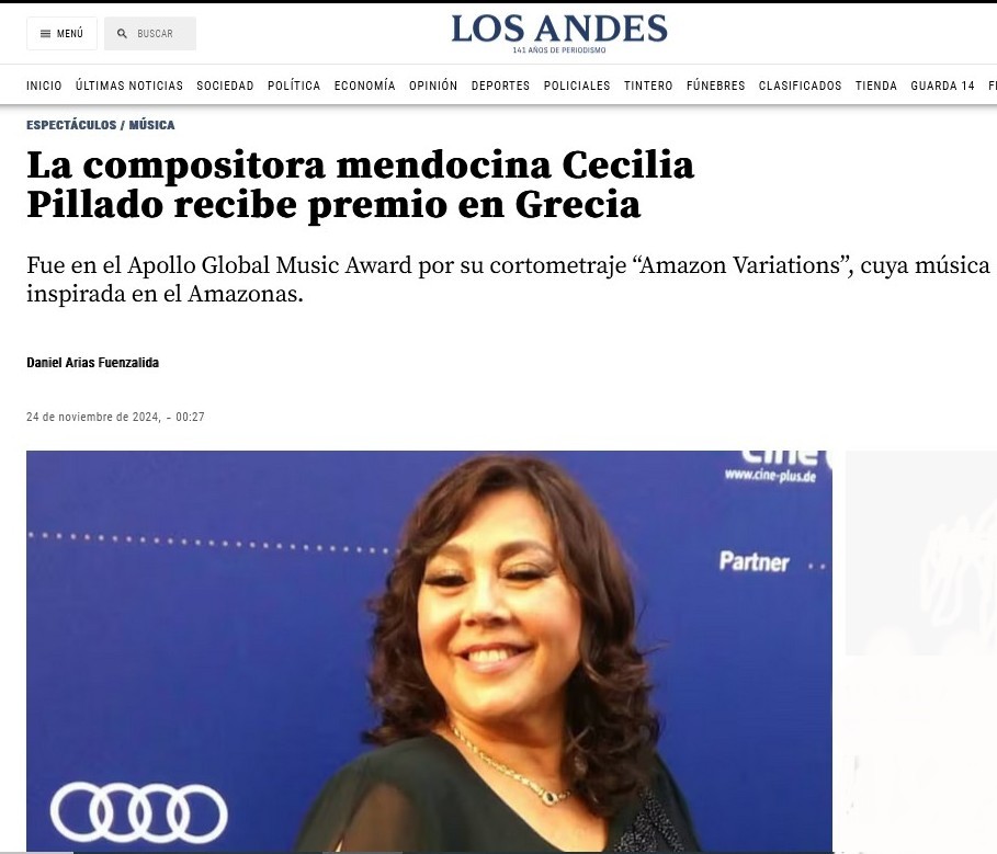 Diario Los Andes Cecilia Pillado Premio 11-2024